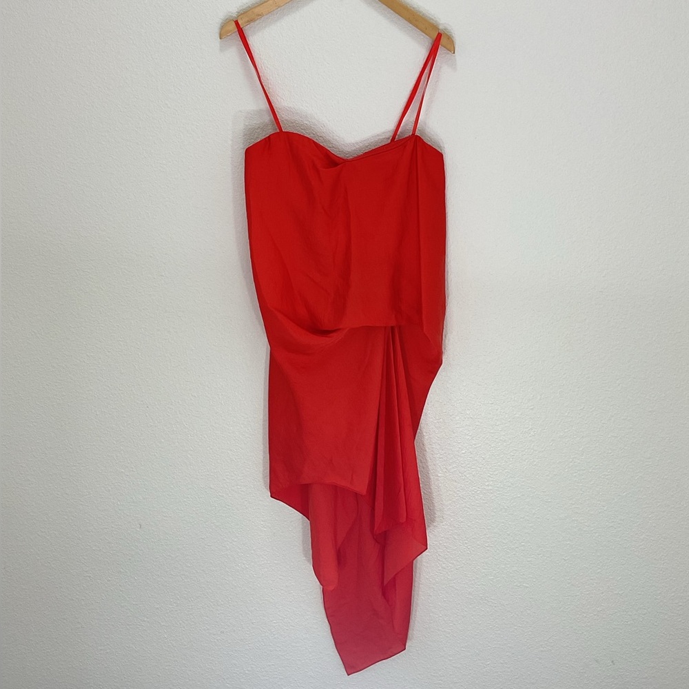 BCBGMaxazria Runway Red Draped Dress